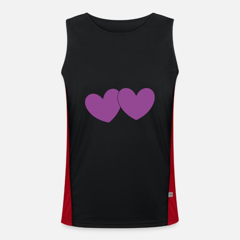 Couples de la Saint-Valentin coeur violet Débardeur respirant contrasté Homme 
