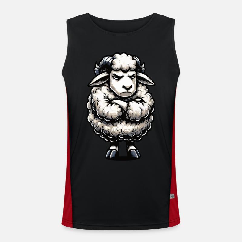 Schaf Schafe Schäfer Schafhalter Schafbock Funktionelles Kontrast-Tank Top für Männer 