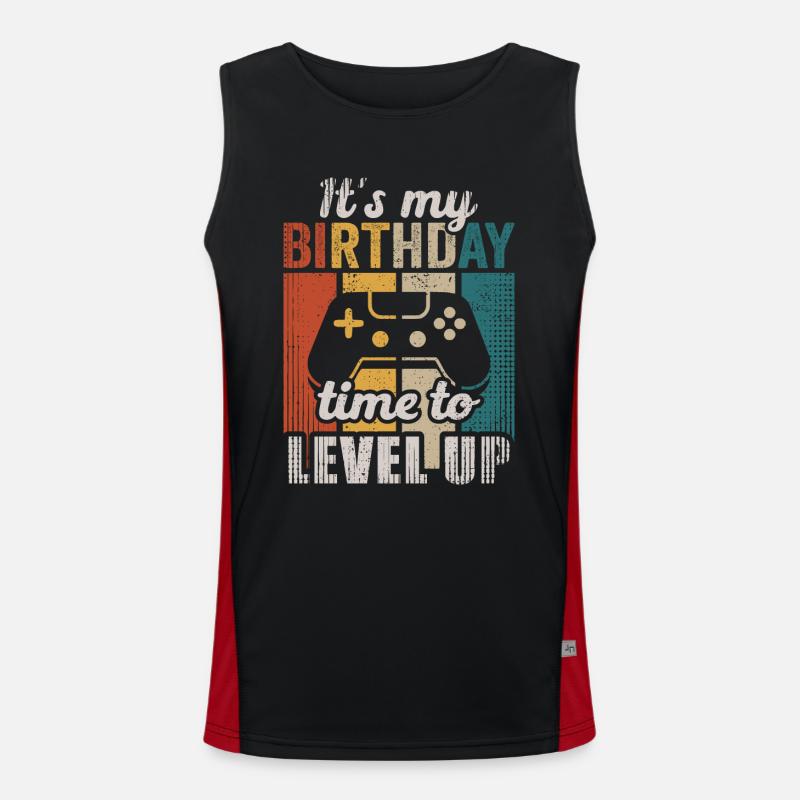 C’est le moment de mon anniversaire pour monter de niveau Débardeur respirant contrasté Homme 