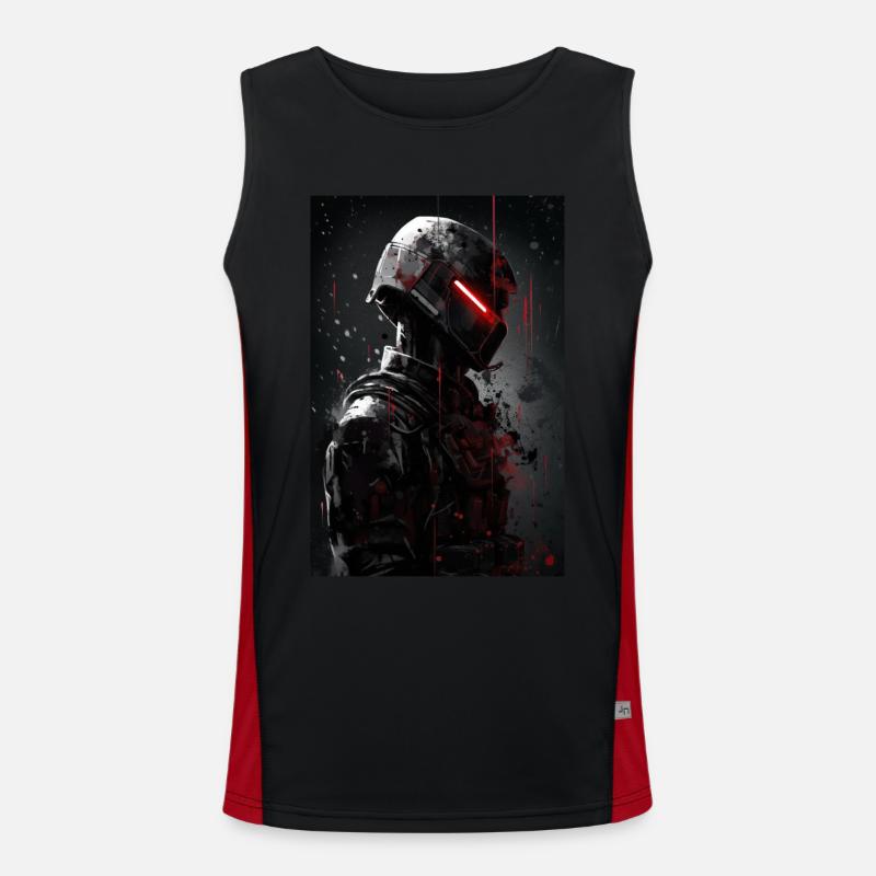 Neon Cyber Future Warrior #1 Funktionelles Kontrast-Tank Top für Männer 