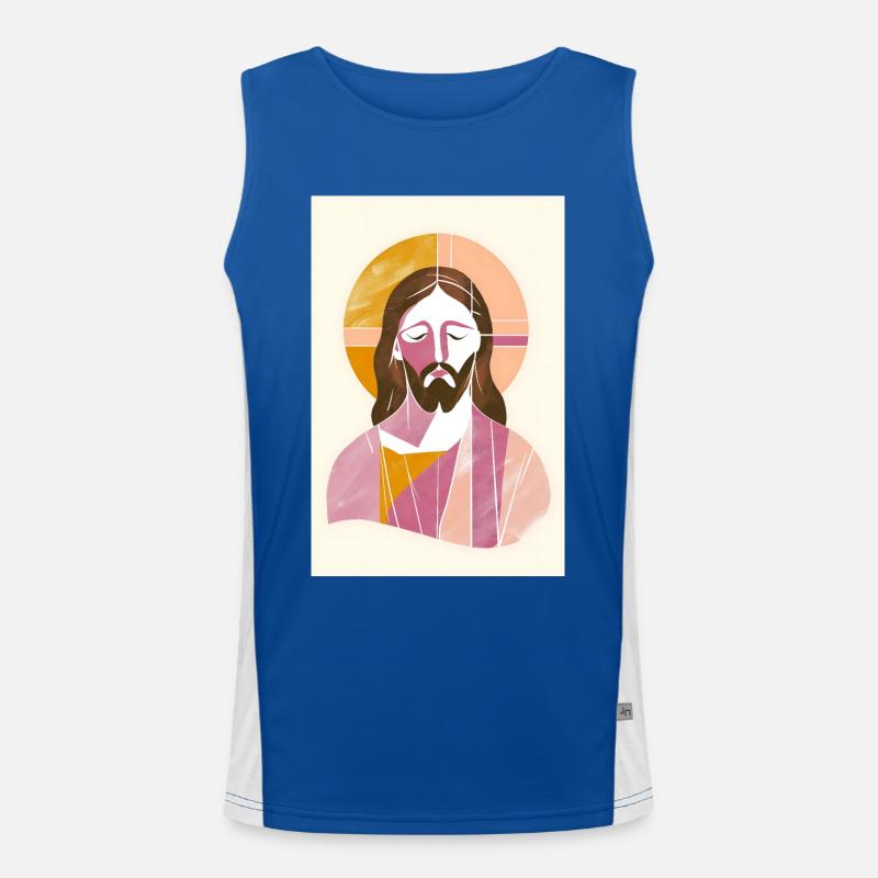 Jesus Wandkunst, Digitaler Download, Boho Jesus Funktionelles Kontrast-Tank Top für Männer 