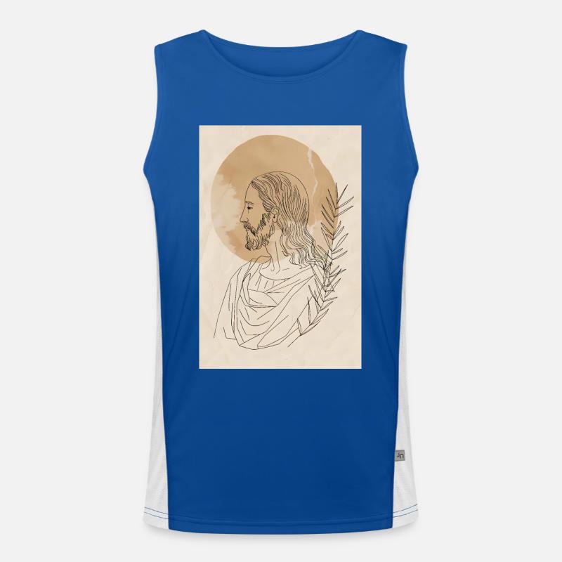 Impression d’art Jésus Lignes Simples, Moderne Débardeur respirant contrasté Homme 