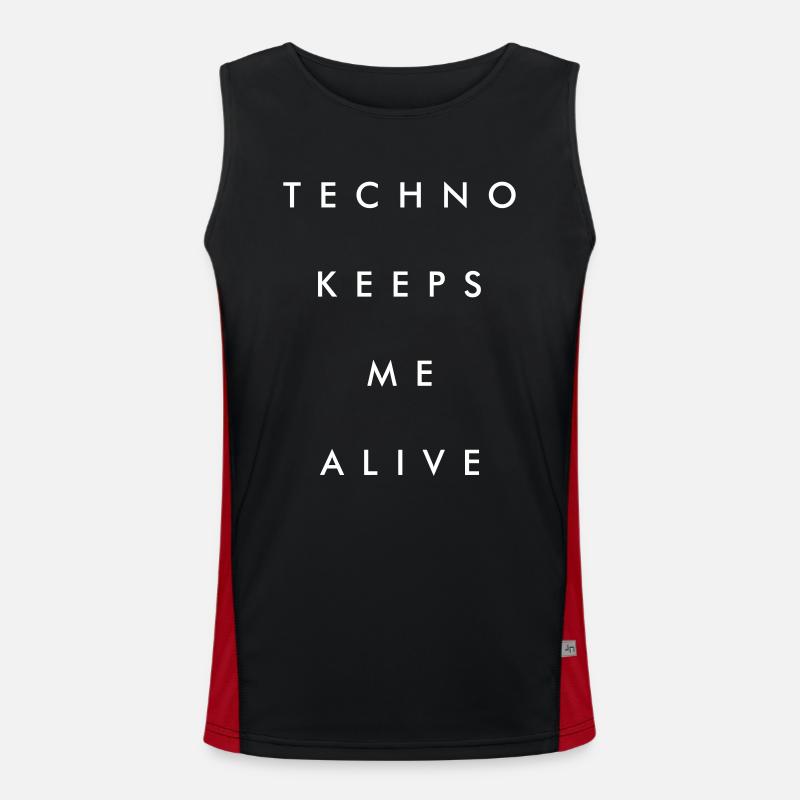 Techno keeps me alive Men's Functional Contrast Tank Top 