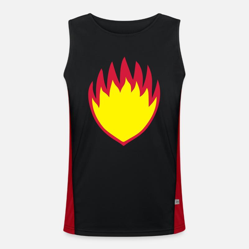 Fire Shield Crest Symbol - Men's Functional Contrast Tank Top  - black/red