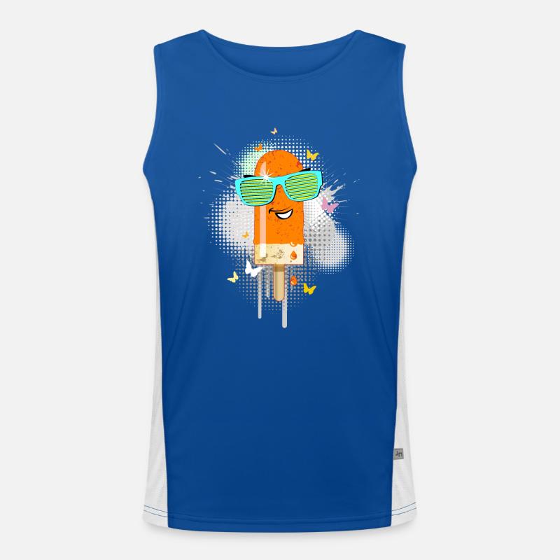 Eis am Stiel Sommerhitze coole Sonnenbrille lecker Funktionelles Kontrast-Tank Top für Männer 