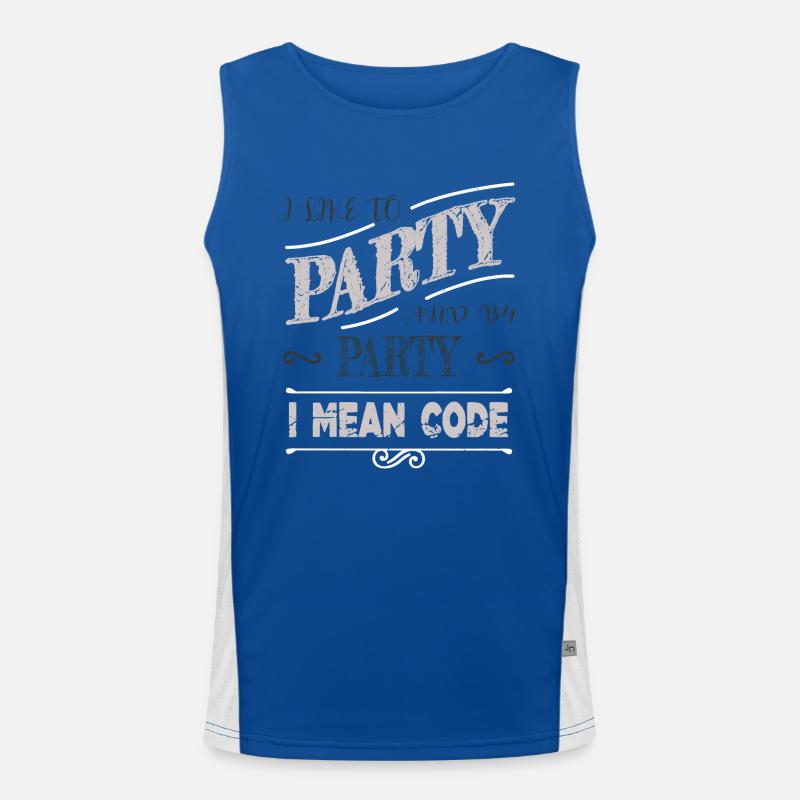 Computer Programming Quote Statement Men's Functional Contrast Tank Top 