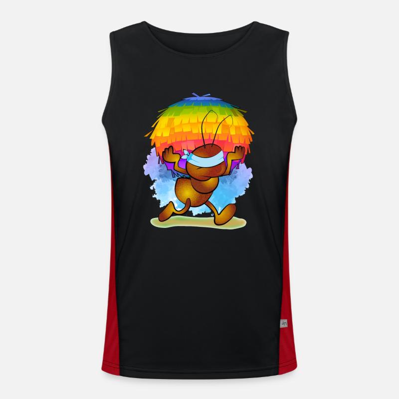 Brown ant with a piñata Men's Functional Contrast Tank Top 