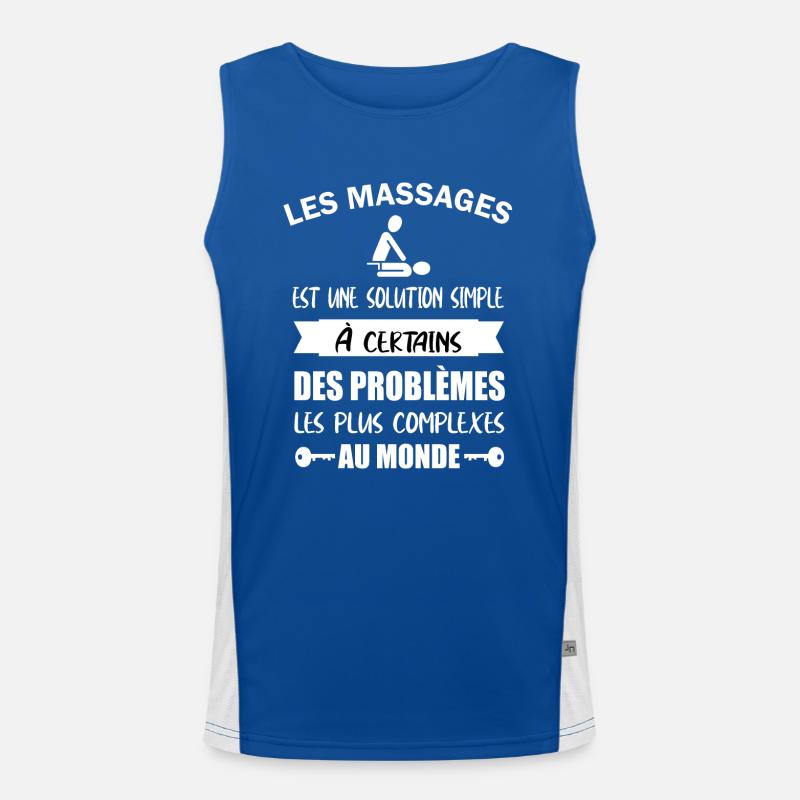 Les massages est une solution simple t-shirt Débardeur respirant contrasté Homme 