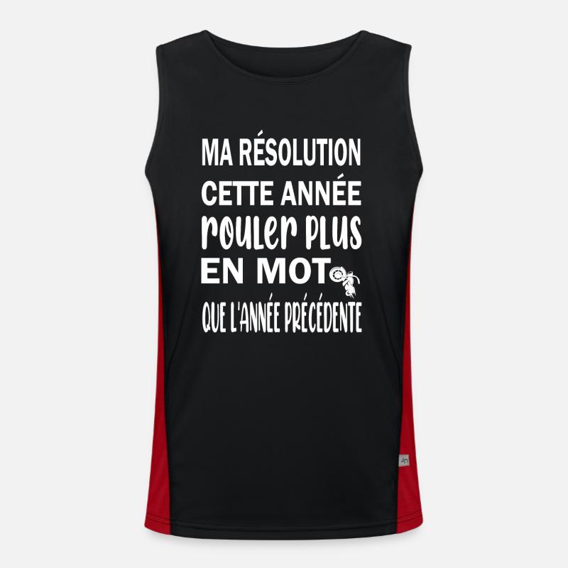 Ma résolution cette année rouler plus en moto Débardeur respirant contrasté Homme 