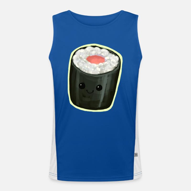 Maki Sushi Roll avec visage kawaii Illustration Débardeur respirant contrasté Homme 