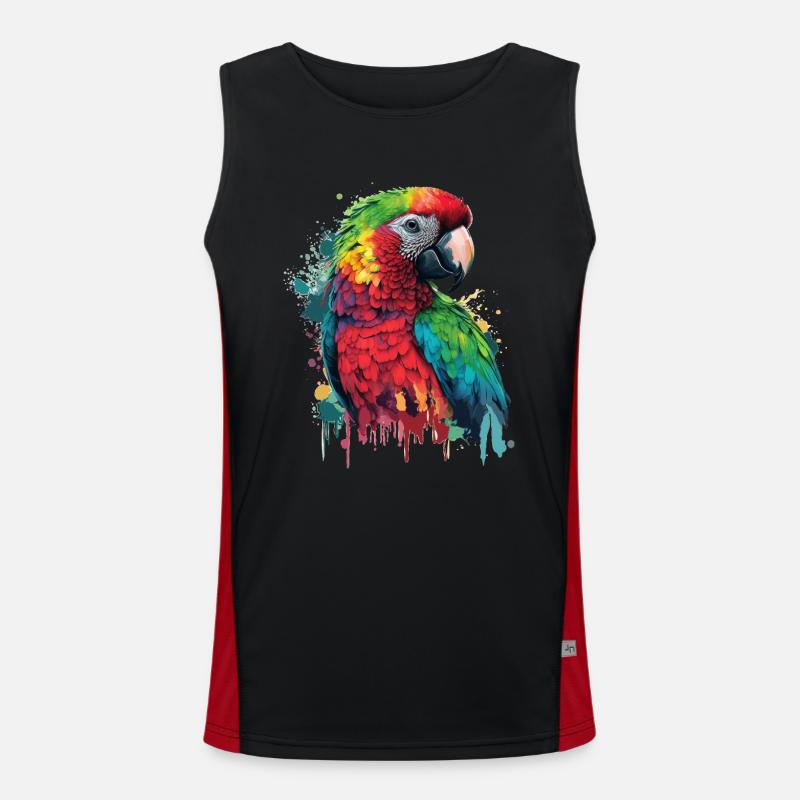 Bunter Papagei Funktionelles Kontrast-Tank Top für Männer 