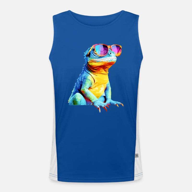 Hacko le lézard à lunettes Débardeur respirant contrasté Homme 