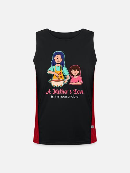 Muttertag Liebe Design - Funktionelles Kontrast-Tank Top für Männer  - Schwarz/Rot - Vorne