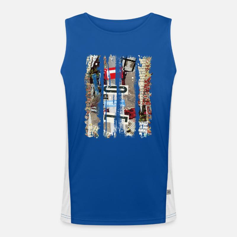 Zeitungsausschnitte Scrapbook Zeitschriften Alphabet Code Funktionelles Kontrast-Tank Top für Männer 