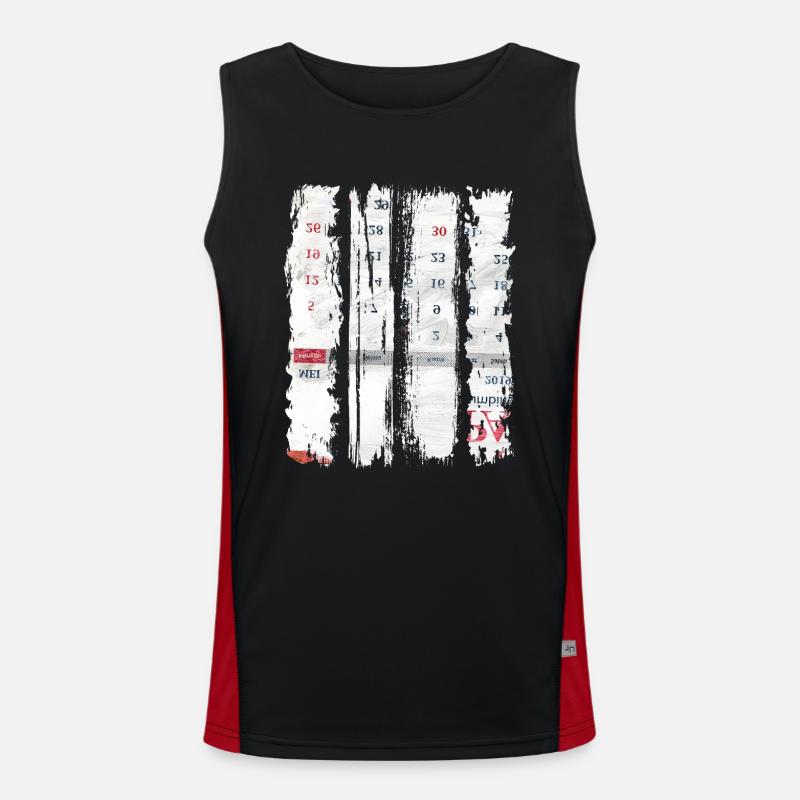 Newspaper Clipps Scrapbook Magazines Alphabet Code Men's Functional Contrast Tank Top 