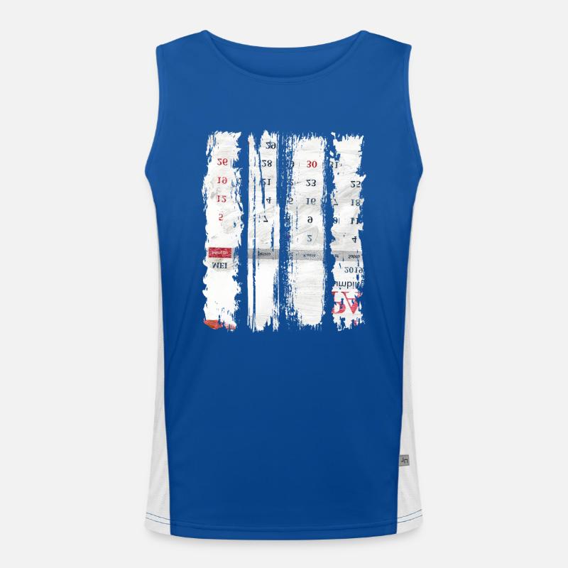 Newspaper Clipps Scrapbook Magazines Alphabet Code Men's Functional Contrast Tank Top 