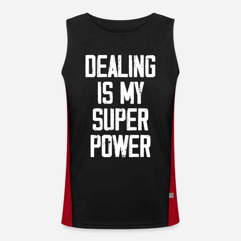 Dealing Is My Super Power - Funny Débardeur respirant contrasté Homme 