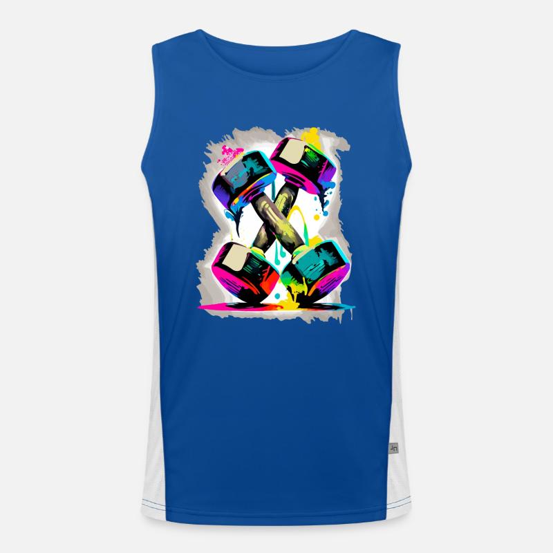 Weight Trainings Dumbbells Men's Functional Contrast Tank Top 