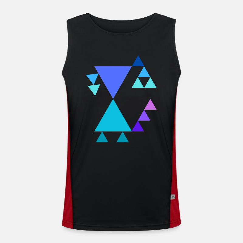 Triangle pattern - Men's Functional Contrast Tank Top  - black/red