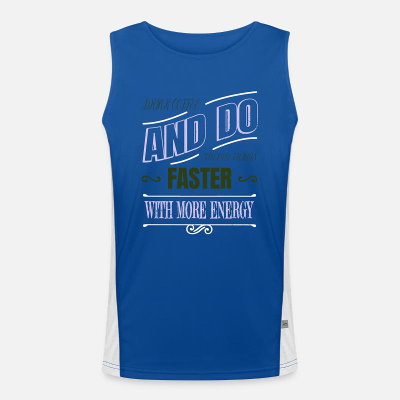 present coffee cup drinking bday coffee lover Funktionelles Kontrast-Tank Top für Männer 