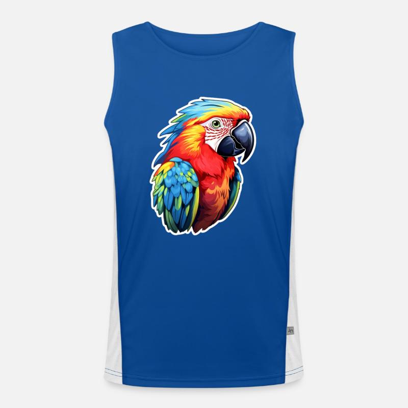 Papagei bunt und farbenfroh Funktionelles Kontrast-Tank Top für Männer 