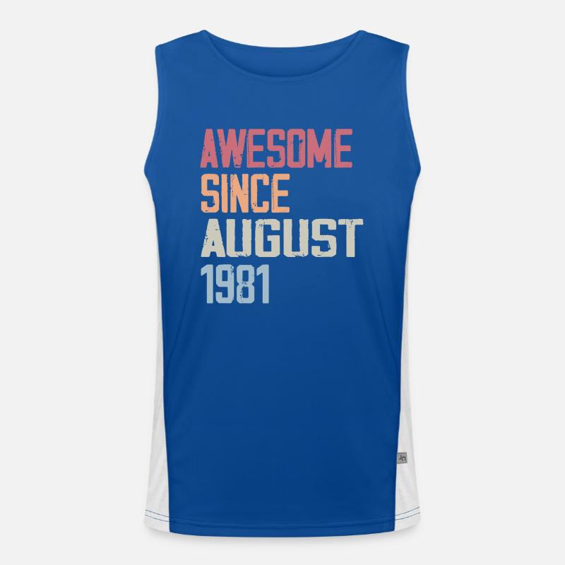 1981 August - Geburtstagsgeschenk August 1981 August Funktionelles Kontrast-Tank Top für Männer 