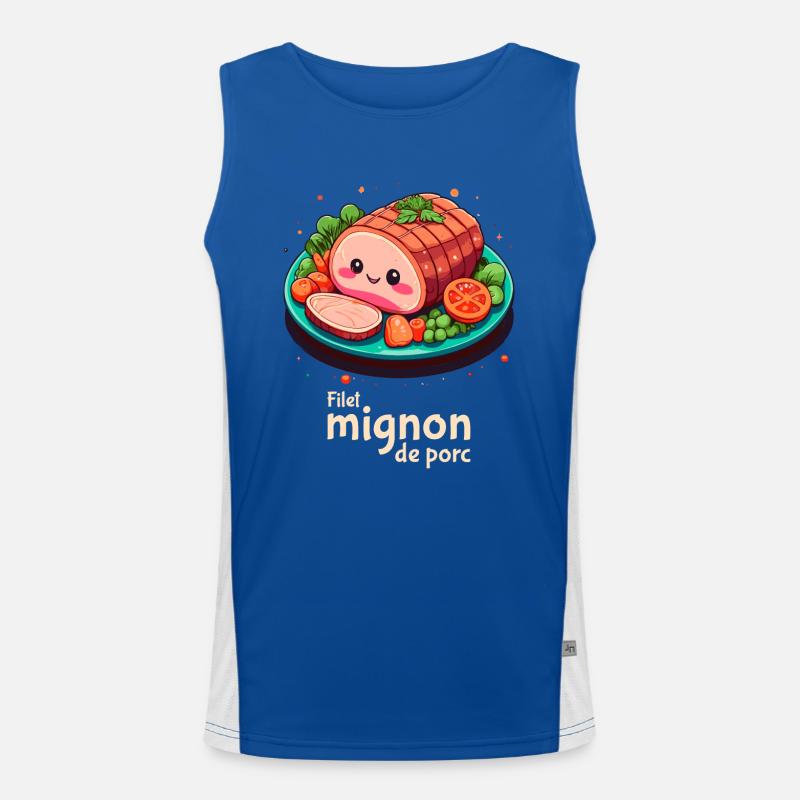 Pork tenderloin - Plain text Men's Functional Contrast Tank Top 