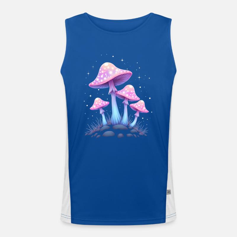 Magic Mushrooms - Mystical Forest Art Men's Functional Contrast Tank Top 