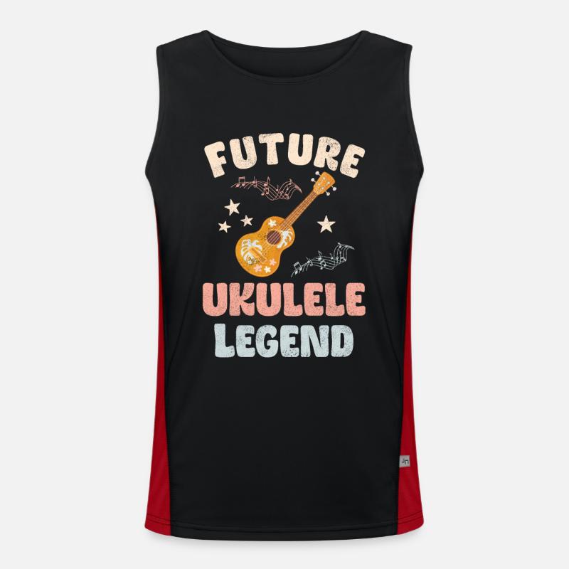 Future Ukulele Legend Funktionelles Kontrast-Tank Top für Männer 