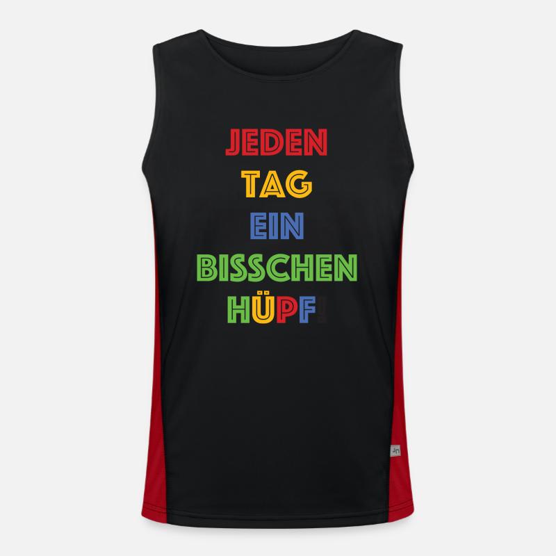 Jeden Tag ein bisschen Huepf Funktionelles Kontrast-Tank Top für Männer 