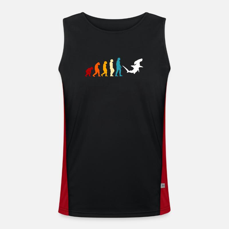 Hammerhead Shark Evolution - Men's Functional Contrast Tank Top - black/red