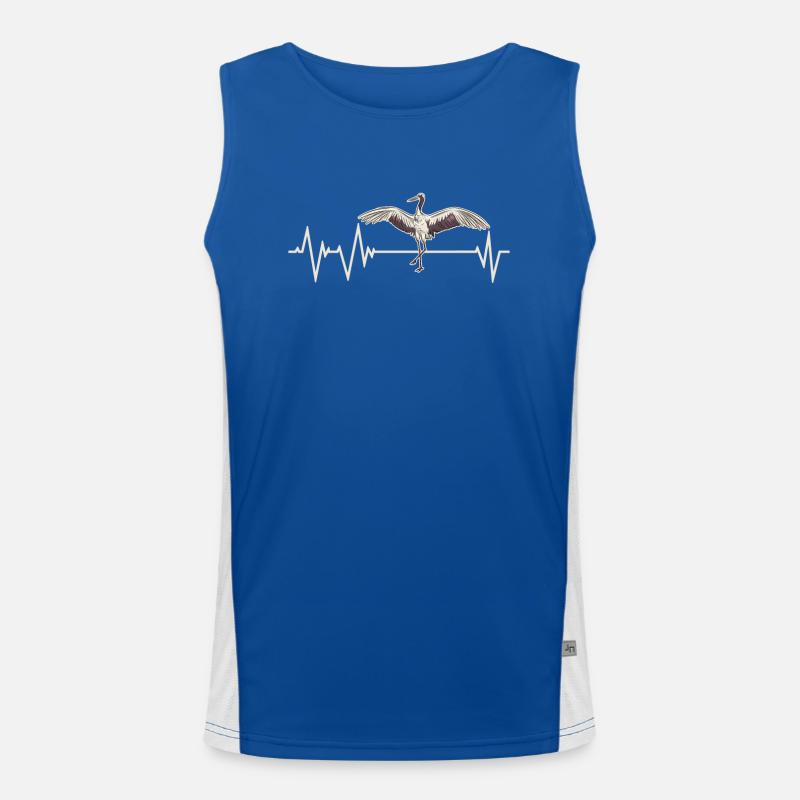 Kranich Vogel Herzschlag Funktionelles Kontrast-Tank Top für Männer 