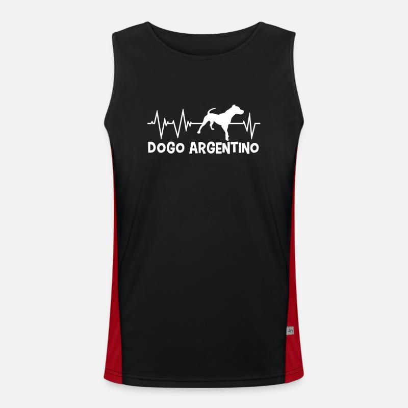 Dogo Argentino Herzschlag Geschenk Funktionelles Kontrast-Tank Top für Männer 
