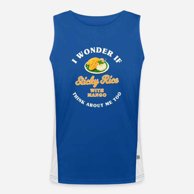 Klebreis Mit Mango Geschenk Funktionelles Kontrast-Tank Top für Männer 