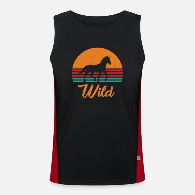 Pferd Funktionelles Kontrast-Tank Top für Männer 