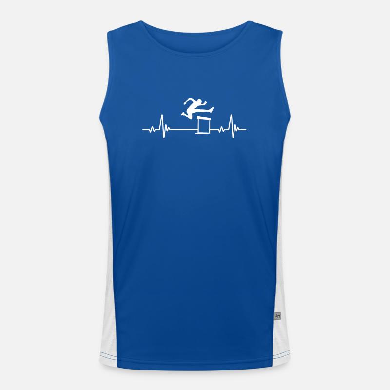 Hürdenlauf Herzschlag Funktionelles Kontrast-Tank Top für Männer 