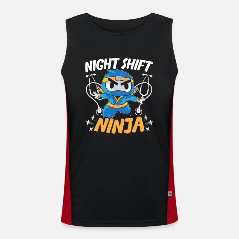 Nachtschicht-Angestellter Arzt Nachtschicht Ninja Funktionelles Kontrast-Tank Top für Männer 