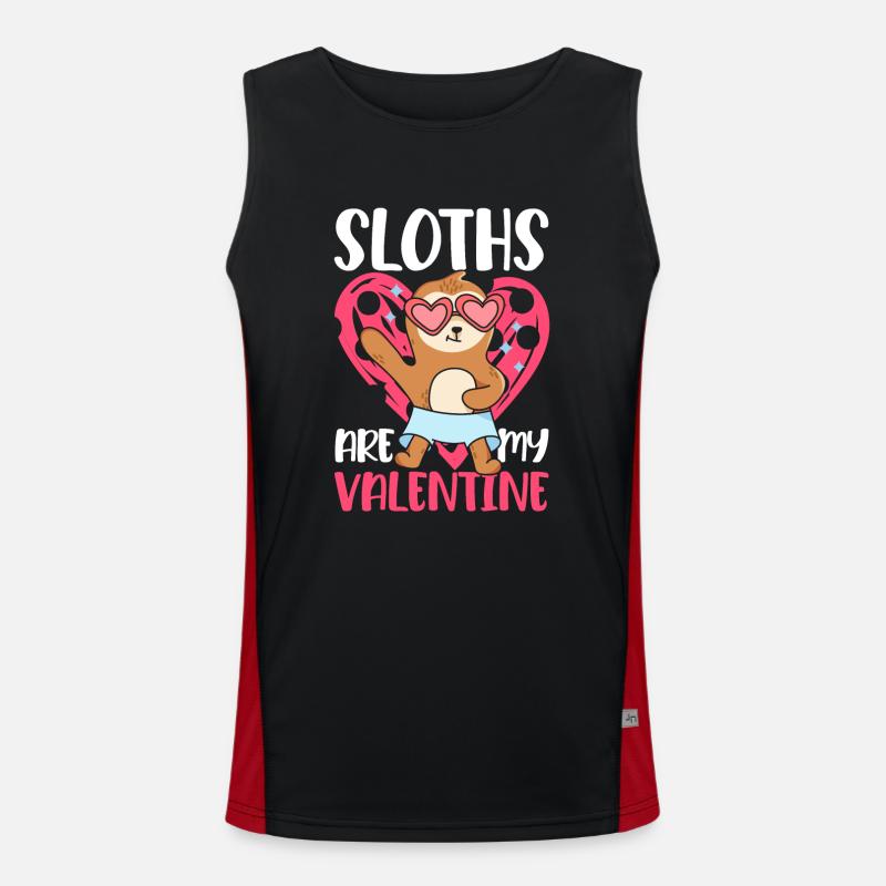 Valentine's Day Gift February 14 Cute Sloth Men's Functional Contrast Tank Top 