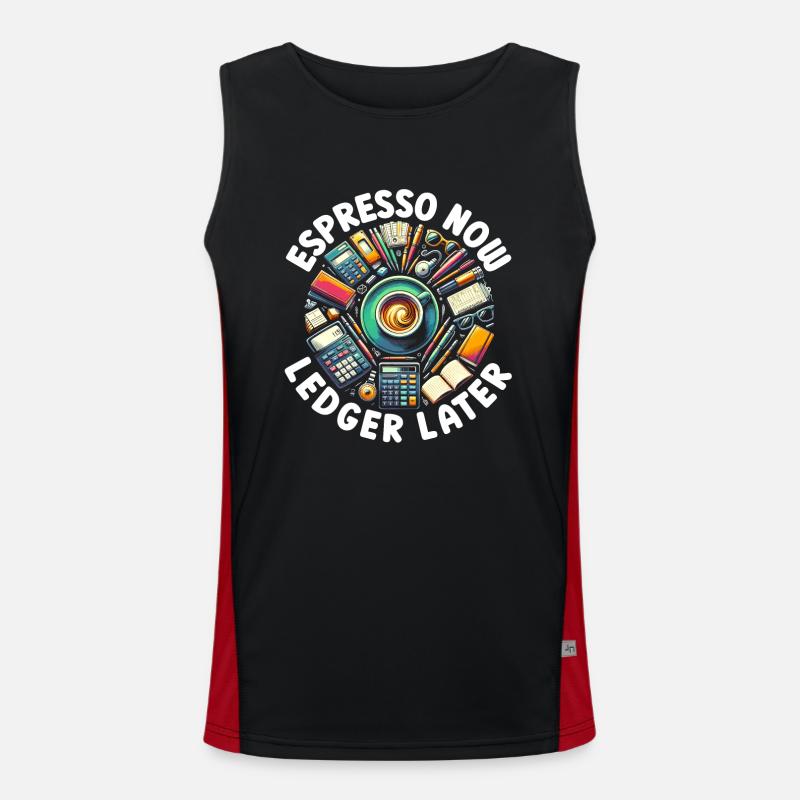 Accountant Controller Accounting Coffee - Men's Functional Contrast Tank Top  - black/red