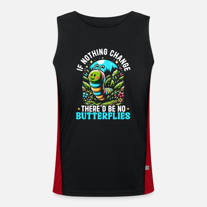 Niedlicher Wurm Schmetterling Raupe Funktionelles Kontrast-Tank Top für Männer 