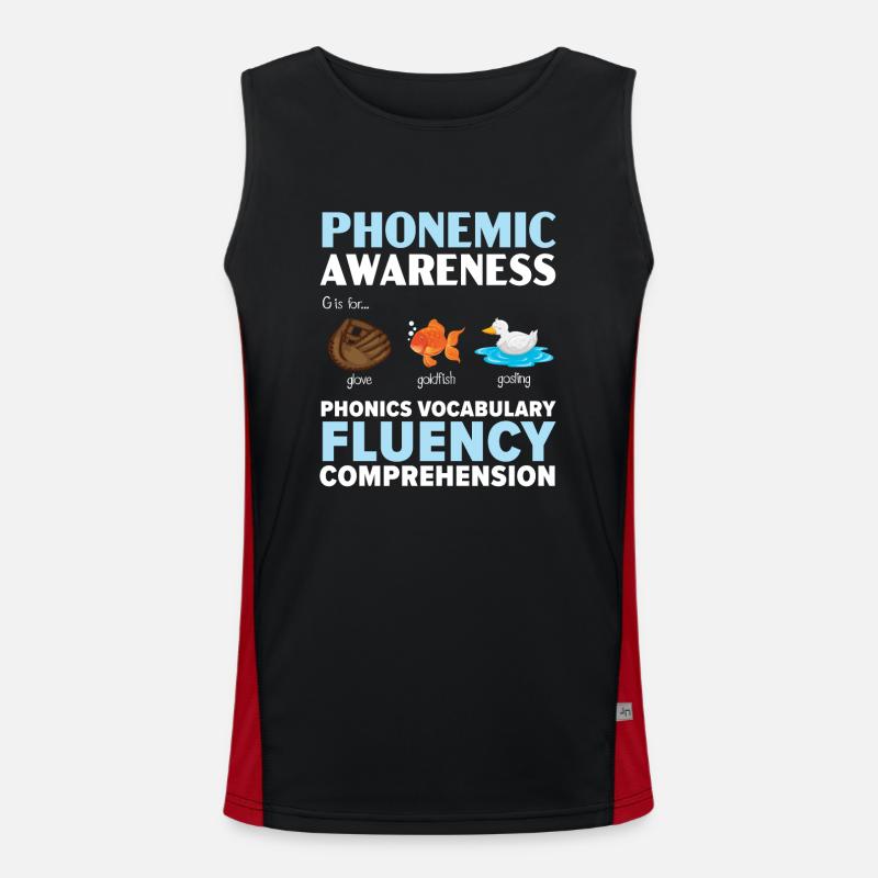 Phonics Awareness, Reading Comprehension, Phonics Men's Functional Contrast Tank Top 