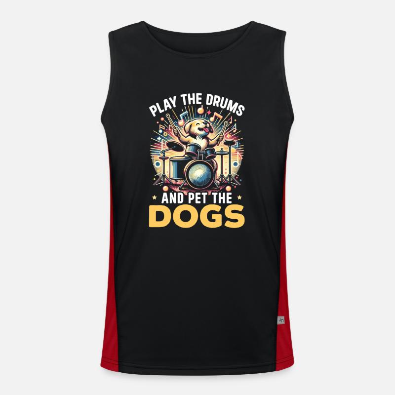 Tierischer Schlagzeuger, Percussion-musiker, Funktionelles Kontrast-Tank Top für Männer 