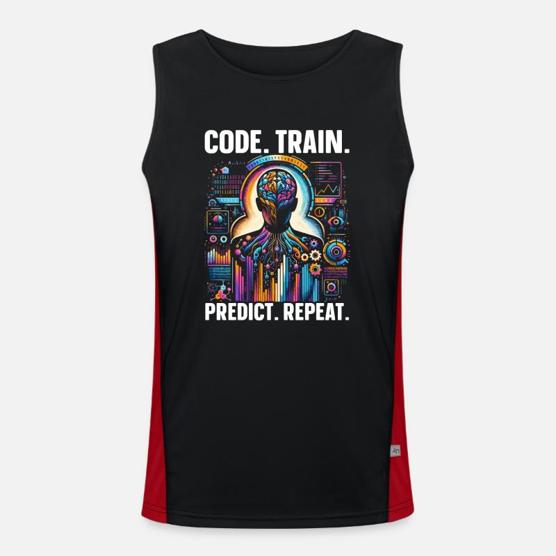 Artificial Intelligence, AI, Machine Learning Men's Functional Contrast Tank Top 