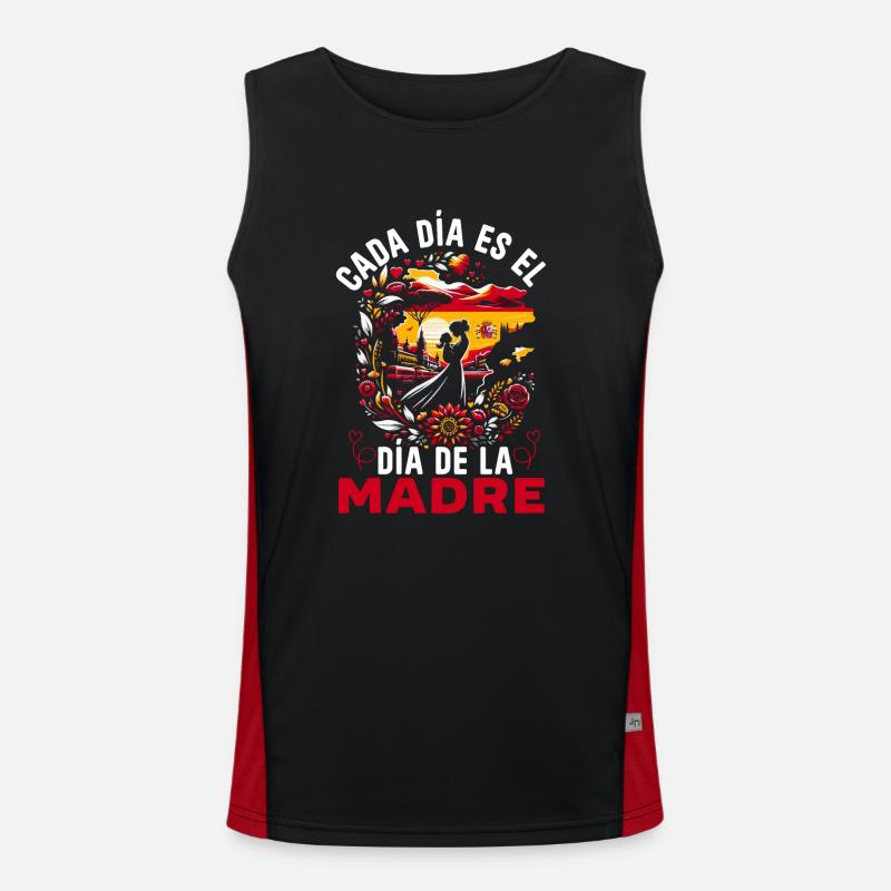 Muttertag Mit Spanischen Wurzeln, Mama, Beste Funktionelles Kontrast-Tank Top für Männer 