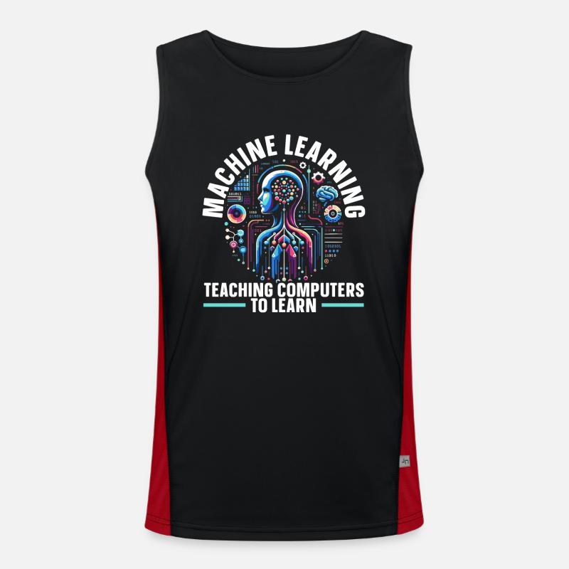 Artificial Intelligence, AI, Machine Learning Men's Functional Contrast Tank Top 