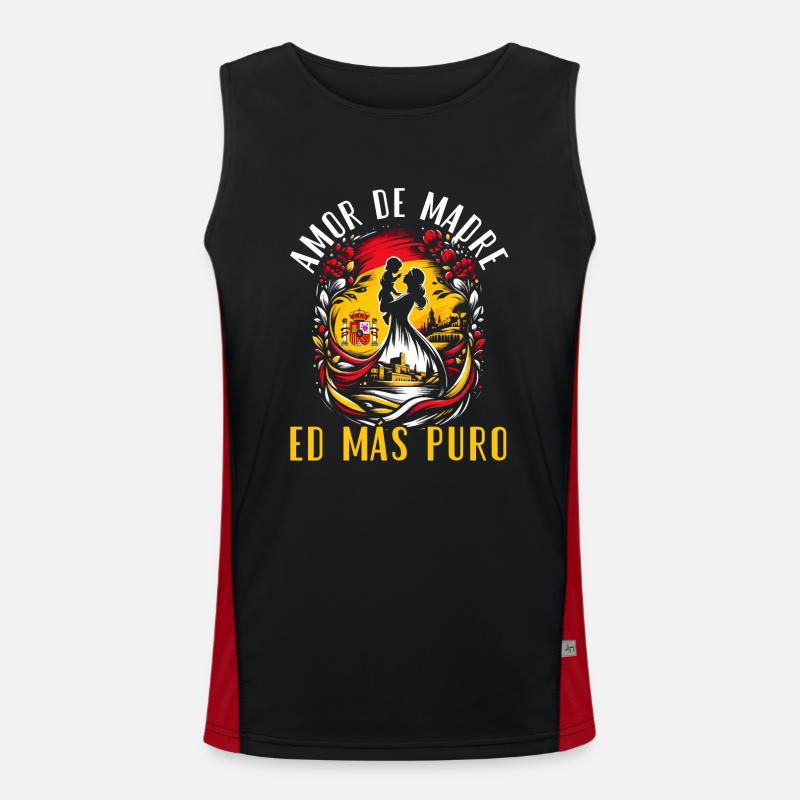 Muttertag Mit Spanischen Wurzeln, Mama, Beste Funktionelles Kontrast-Tank Top für Männer 
