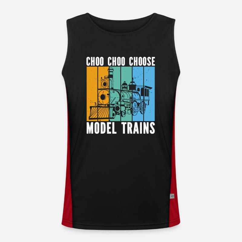Vintage Model Railroad Men's Functional Contrast Tank Top 