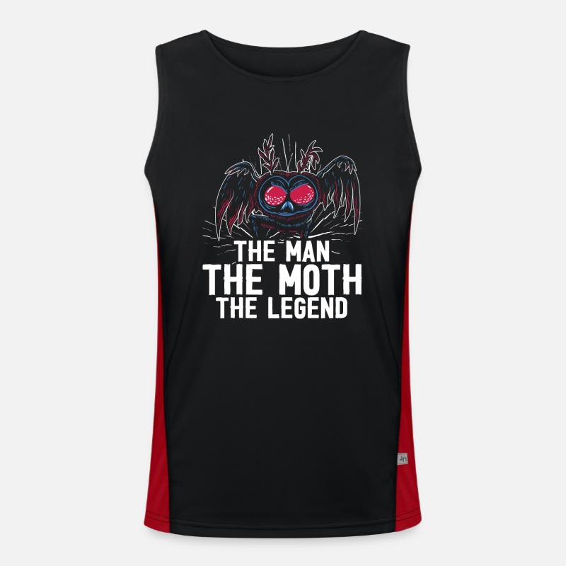 Mothman Lover Mythical Creature Cryptozoology Men's Functional Contrast Tank Top 