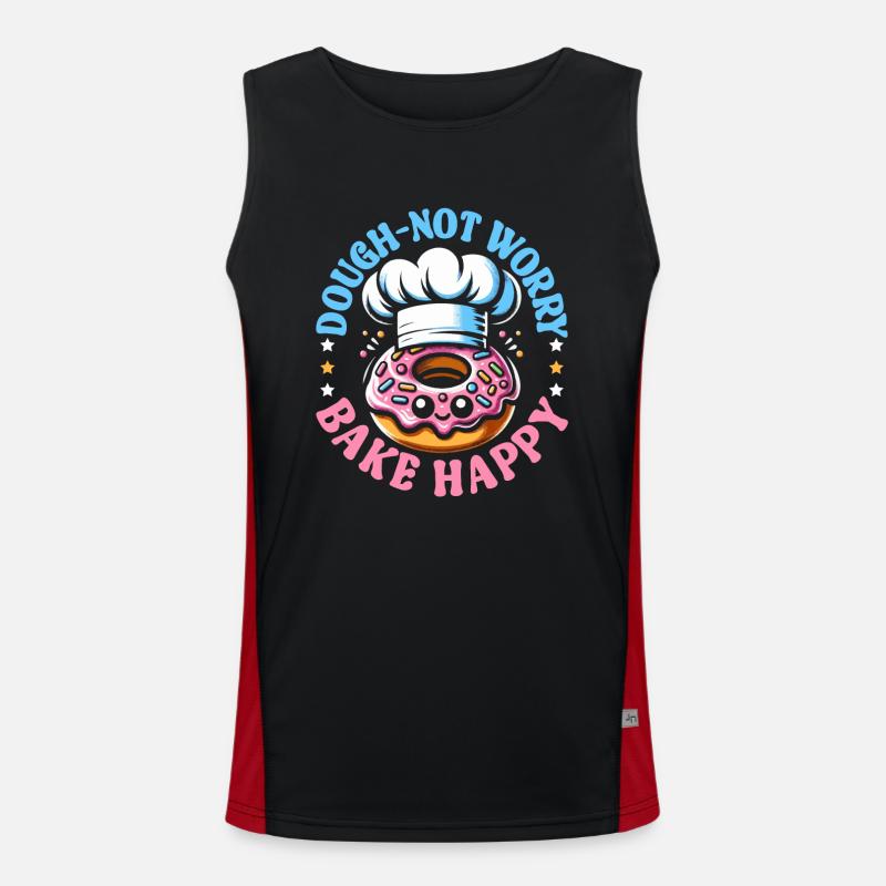 Funny Baking Lover Baker Bakery Owner Men's Functional Contrast Tank Top 