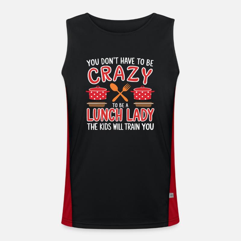Lunch Lady, Schulkantinenarbeiterin, Dinner Lady Funktionelles Kontrast-Tank Top für Männer 